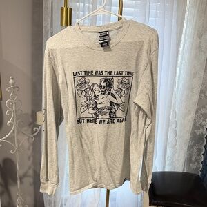 Broken Promises Light Gray Graphic Long Sleeve Tee